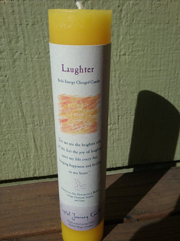 Laughter (Reiki Charged Herbal Candles) - Dragon Herbarium